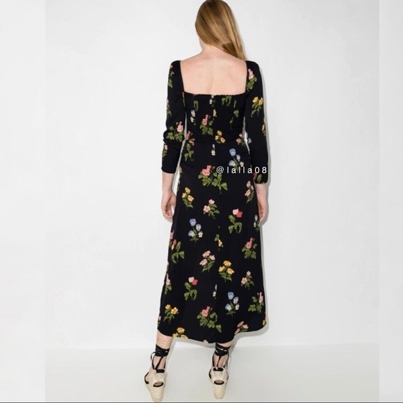 Reformation Reza Dress In Night Bloom Long Sleeve Dress Size 4 new with … - Picture 10 of 17